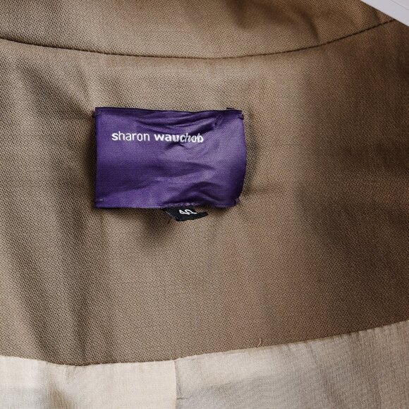 Sharon Wauchob Khaki Cotton Twill Tie-Waist Coat - Picture 10 of 11